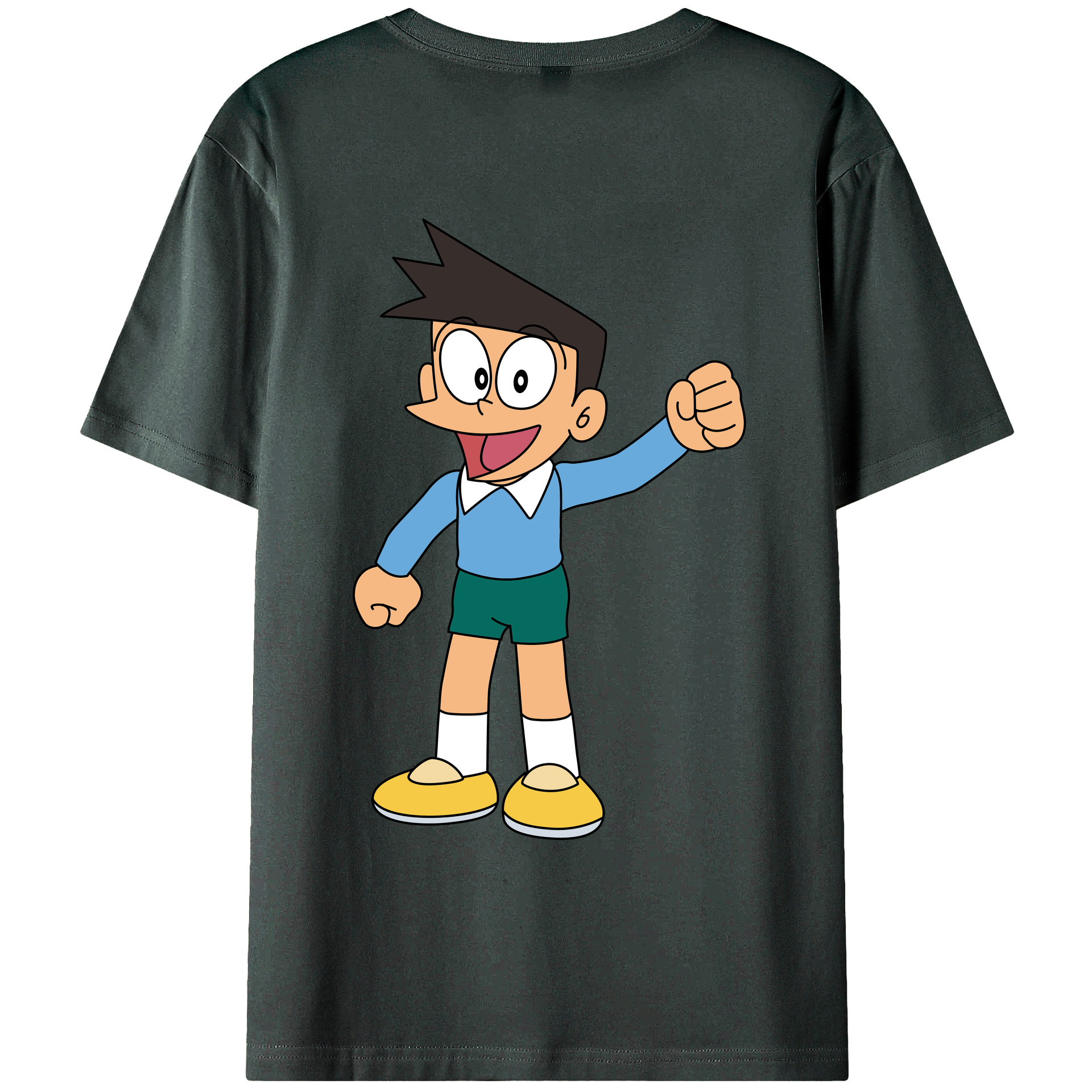 （画像用） ドラえもん 骨川 スネ夫 Doraemon Honekawa Suneo 綿100％ メンズ半袖Tシャツ（バックプリント） 通気性